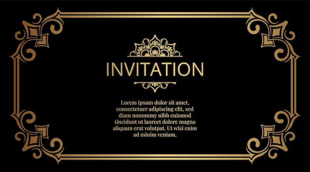 tarjeta de invitación floral ornamental de época