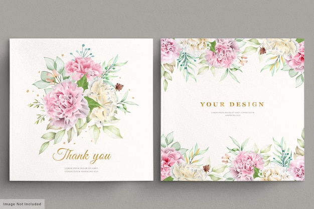 tarjeta de invitación de flores de clavel