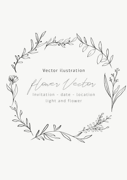 Vector tarjeta invitacion flores