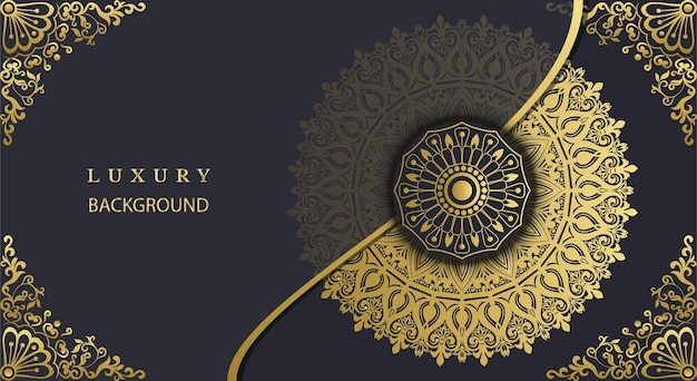 Tarjeta de invitación de mandala decorativa de estilo arabesco de fondo islámico con decoración de mandala