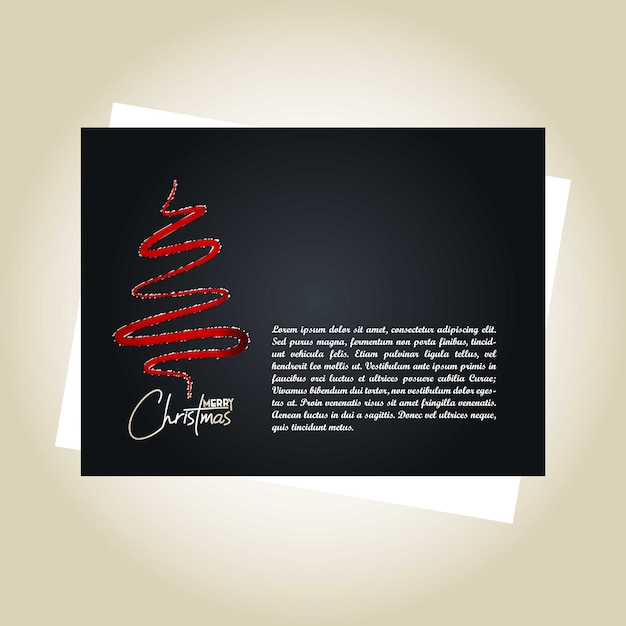 Vector tarjeta de invitación de navidad con diseño creativo y backgrou oscuro