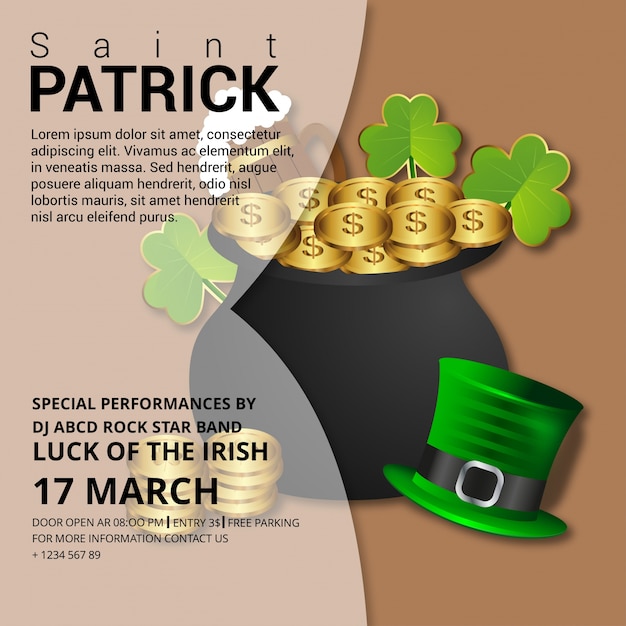 Tarjeta de invitación de san patricio con fondo claro