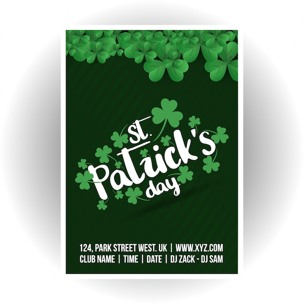 Tarjeta de invitación de St Patrick con fondo verde