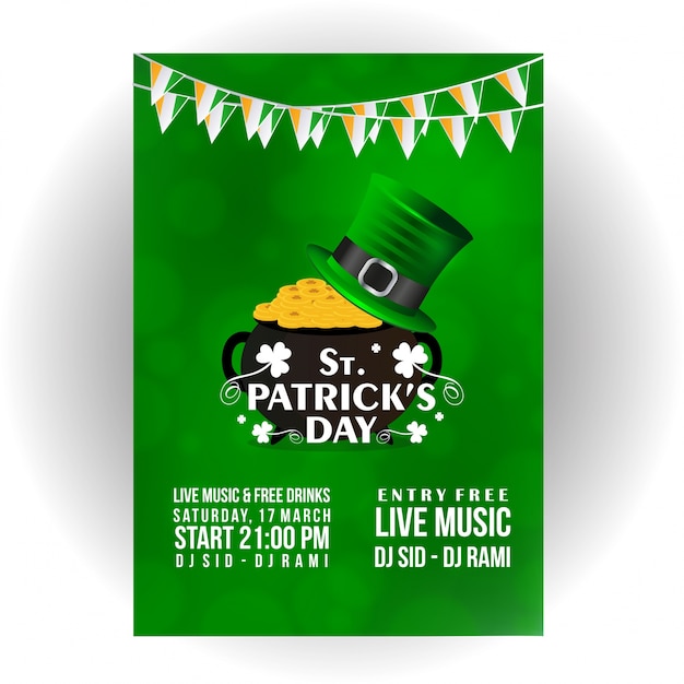 Tarjeta de invitación de st patricks con fondo claro