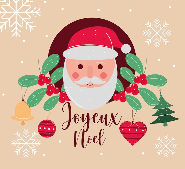 Tarjeta joyeux noel santa