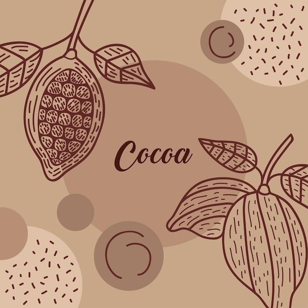 Vector tarjeta de letras de cacao