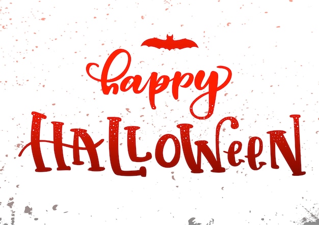 Tarjeta de letras de mano 'feliz halloween'