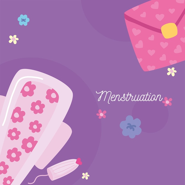 Tarjeta de letras de menstruación