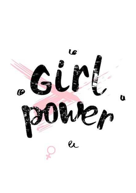 Tarjeta de letras de poder femenino Ilustración vectorial