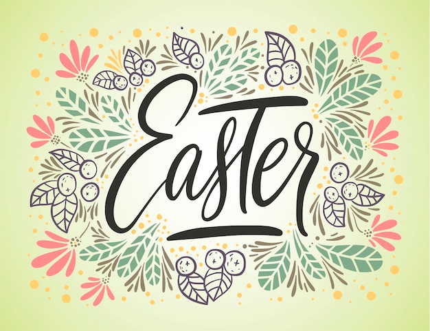 Tarjeta de letras vectoriales de Pascua