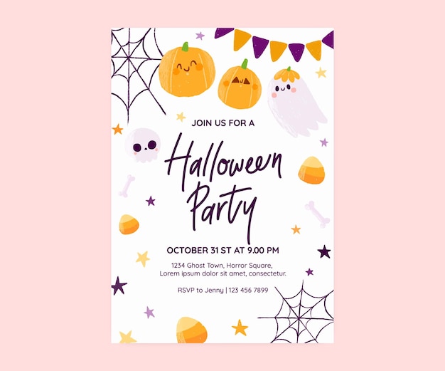 Vector tarjeta linda de la invitación de la fiesta de halloween