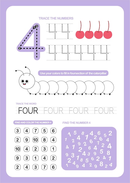 tarjeta de memoria flash de números coloridos lindos de vector de diseño plano imprimible para niños