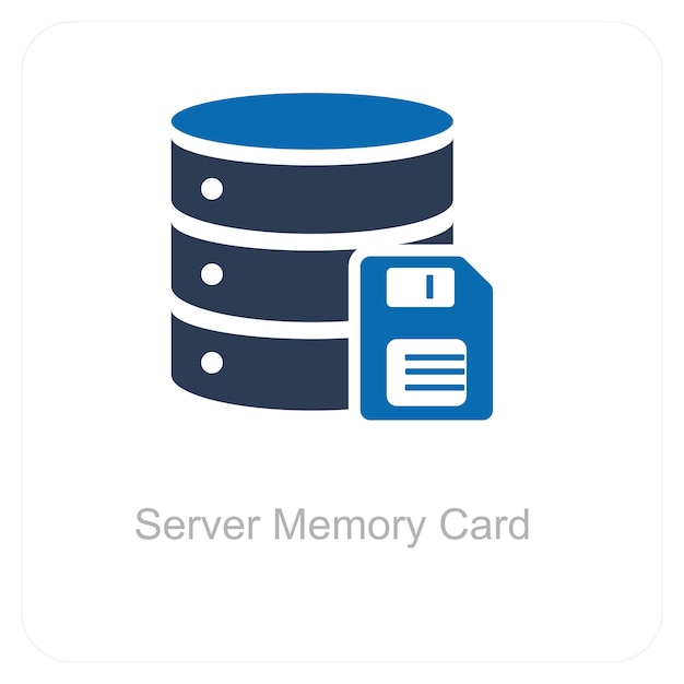 La tarjeta de memoria del servidor y el concepto de icono