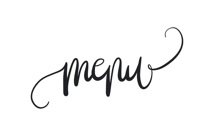 Vector tarjeta de menú cita dibujada a mano caligrafía moderna con pincel isolada sobre fondo blanco