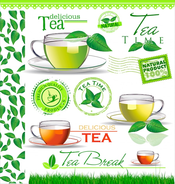 tarjeta de menú de té