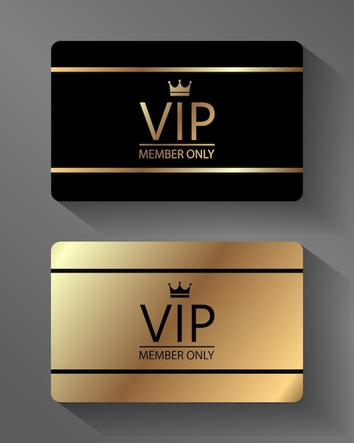 Vector tarjeta de miembro vip vector gold y black, calidad premium