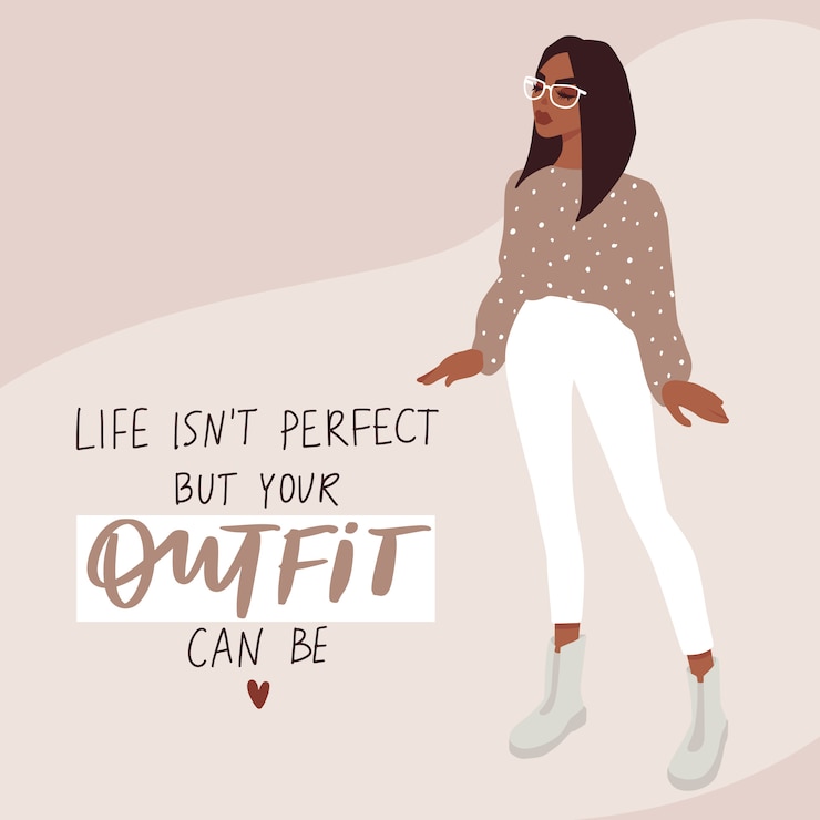 Vector tarjeta de moda mujer en estilo plano de dibujos animados. chica elegante en ropa de moda