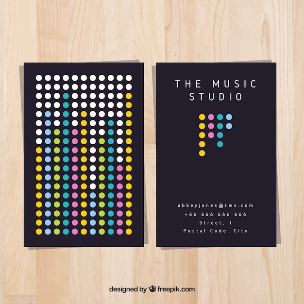 Tarjeta moderna de estudio de música