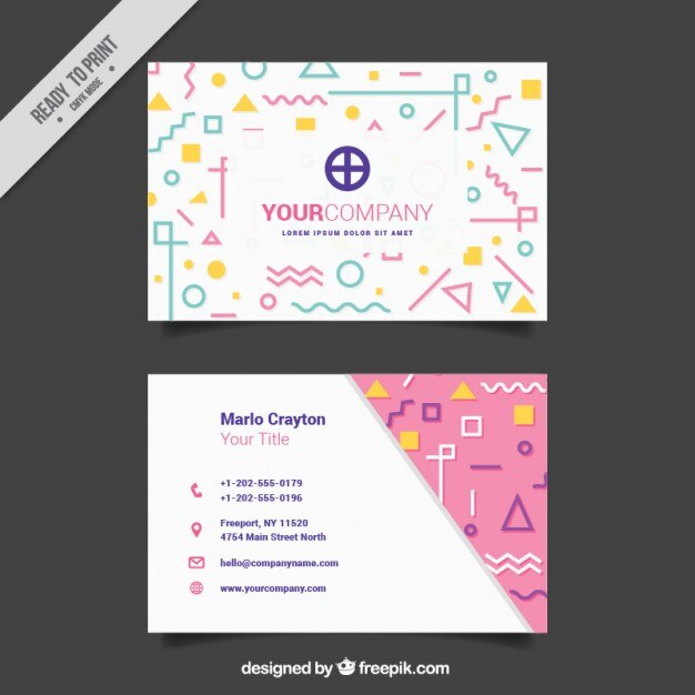 Vector tarjeta moderna de negocios con formas originales