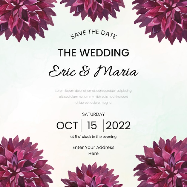 Tarjeta multipropósito de fondo de invitación de boda colorida rosa verde negro Vector libre