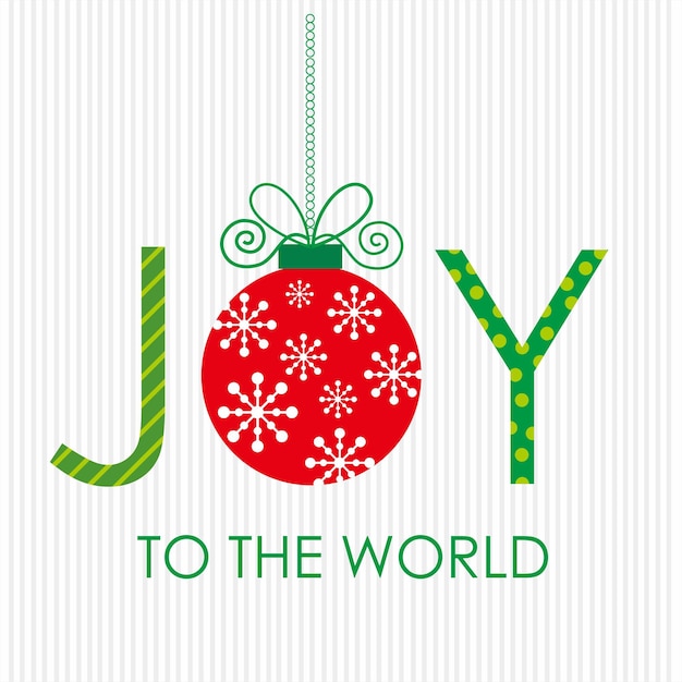 Tarjeta de Navidad con alegría y adornos