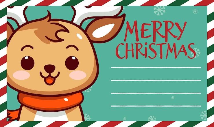 Vector tarjeta para navidad y año nuevo vector de invierno de renos lindos