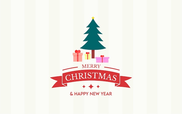 una tarjeta de Navidad con un árbol de Navidad y un letrero que dice Feliz Navidad