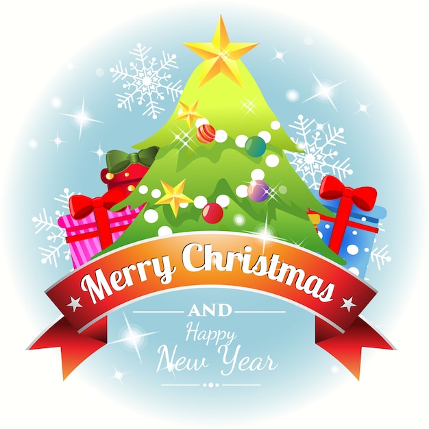 tarjeta de Navidad con árbol