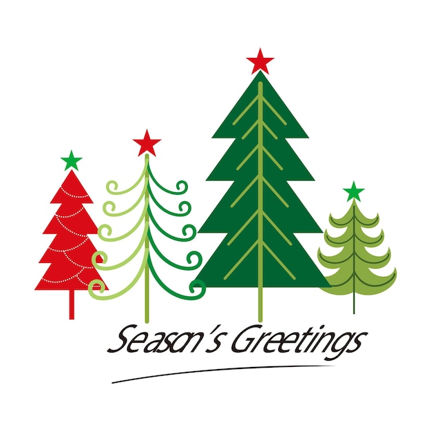 Tarjeta de navidad con arbol