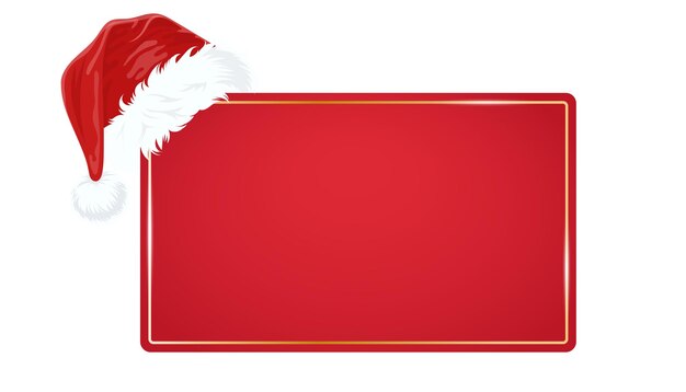 Tarjeta de Navidad en blanco con fondo de sombrero de Papá Noel para anuncios de texto a la venta Isolado en tran