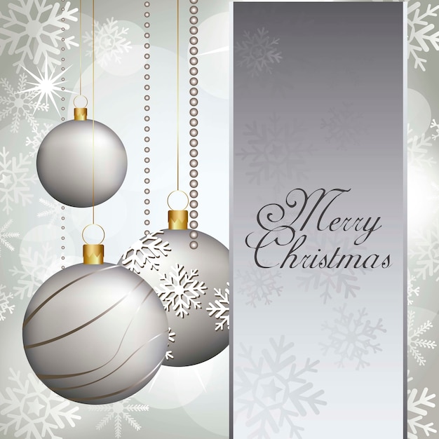 Tarjeta de Navidad con bolas y espacio para copiar ilustración vectorial