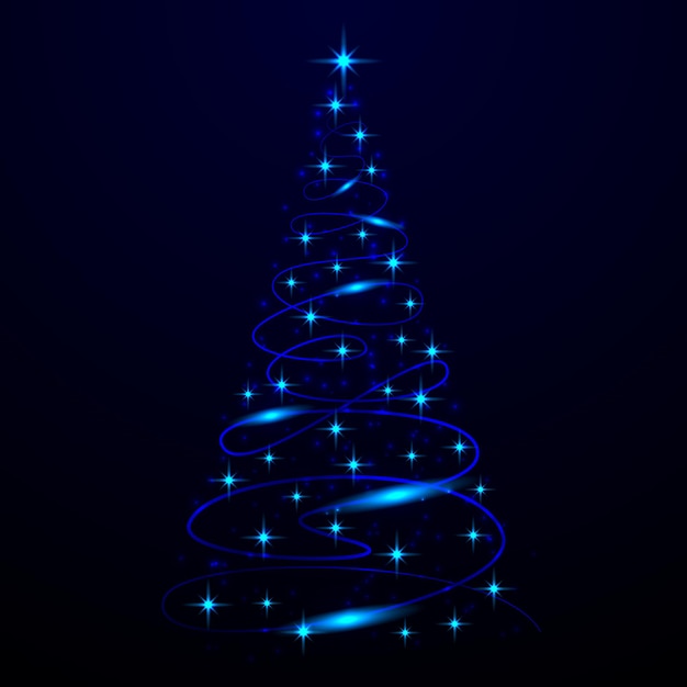 Tarjeta de Navidad brillante árbol de Navidad ilustración vectorial