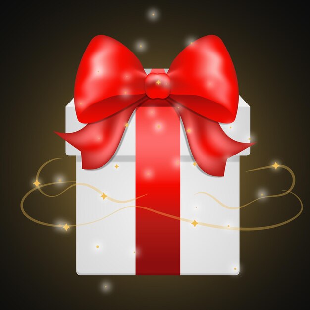 Tarjeta de Navidad con caja de regalo de Navidad