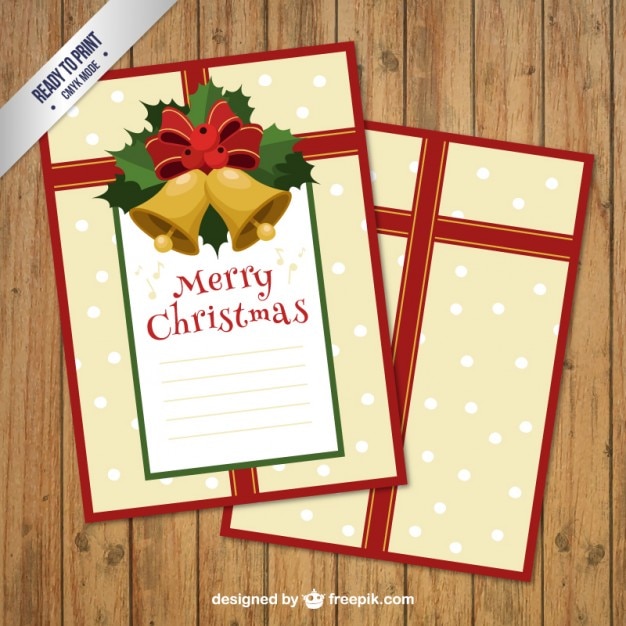 Tarjeta de navidad con campanas