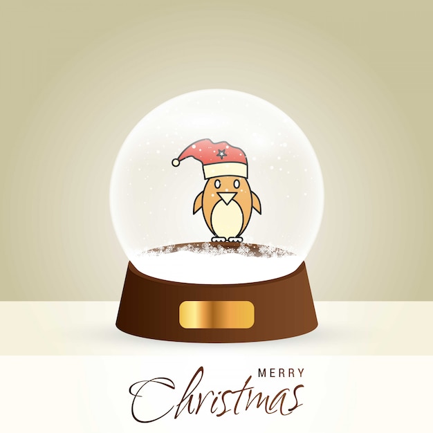 Tarjeta de navidad con diseño creativo elegante y globo también con vector de fondo dorado