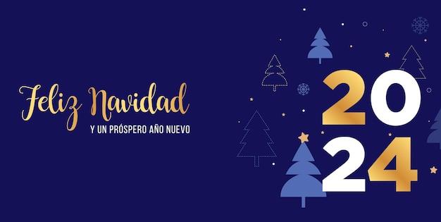 una tarjeta de Navidad en español que dice Feliz Navidad un feliz año nuevo