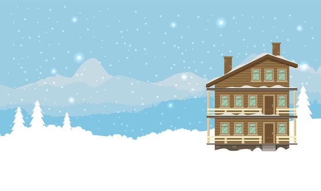 Tarjeta de Navidad en estilo plano Gran tarjeta de vector