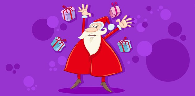 Tarjeta de Navidad con feliz santa