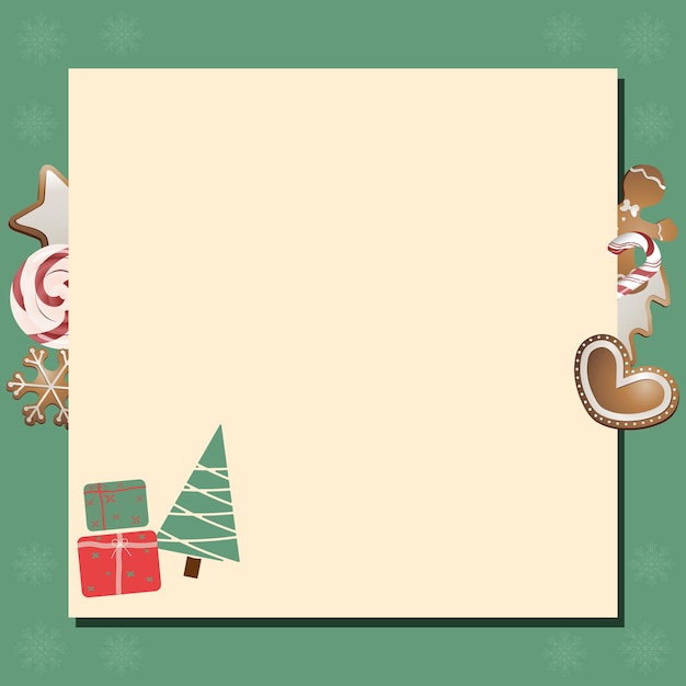 Tarjeta de Navidad con figuras de pan de jengibre
