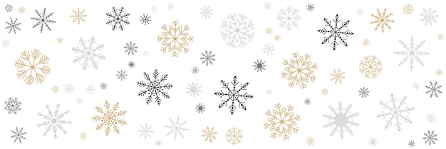Tarjeta de Navidad con ilustración de vector de borde de copo de nieve