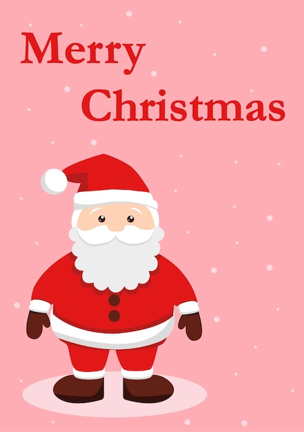 Tarjeta de Navidad con ilustración vectorial de Papá Noel Feliz Navidad