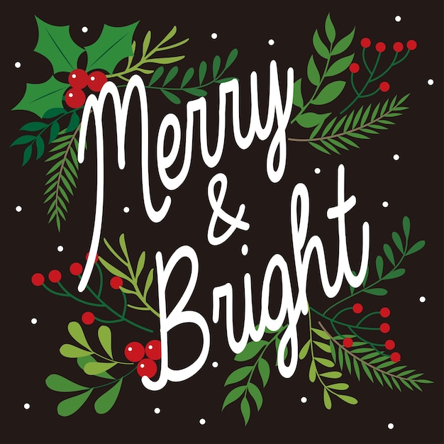 Tarjeta de Navidad con letras y corona