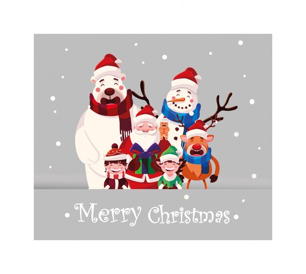 Tarjeta de navidad con letras feliz navidad