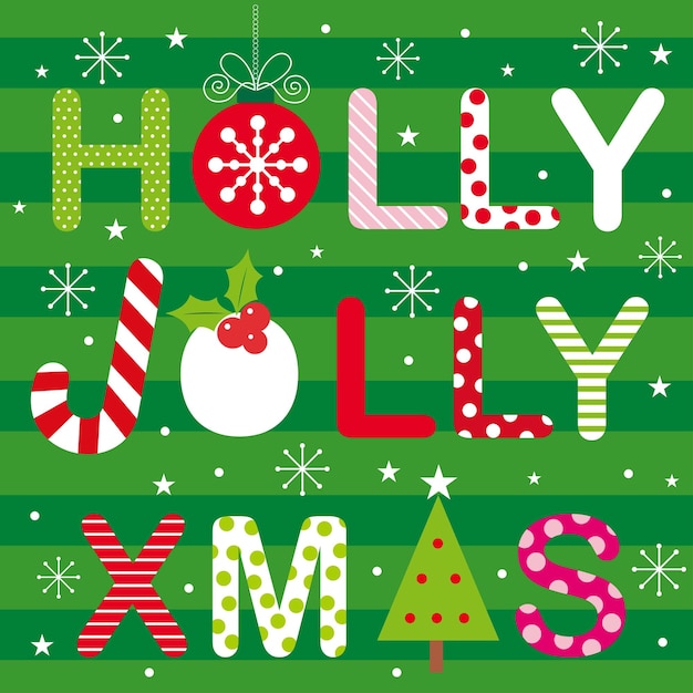 Tarjeta de Navidad con lettering