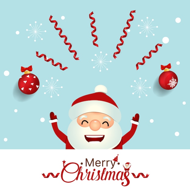 Tarjeta de Navidad con Papá Noel de Navidad