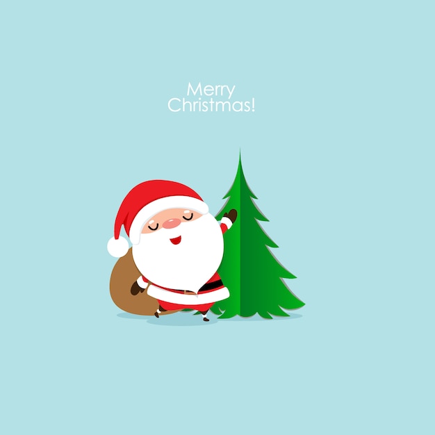 Tarjeta de Navidad con Papá Noel de Navidad