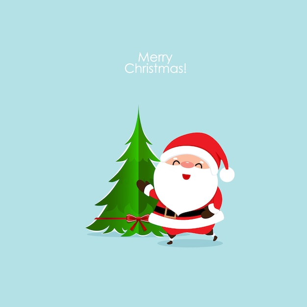 Tarjeta de Navidad con Papá Noel de Navidad