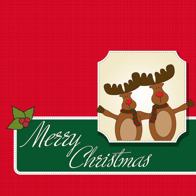 Tarjeta de Navidad con renos