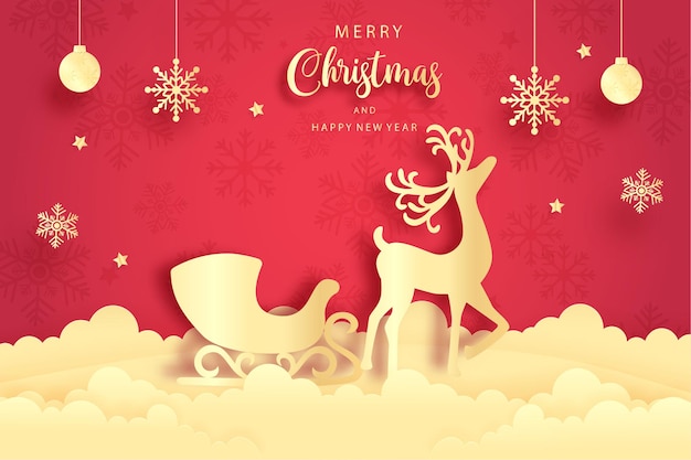 Tarjeta de Navidad con renos