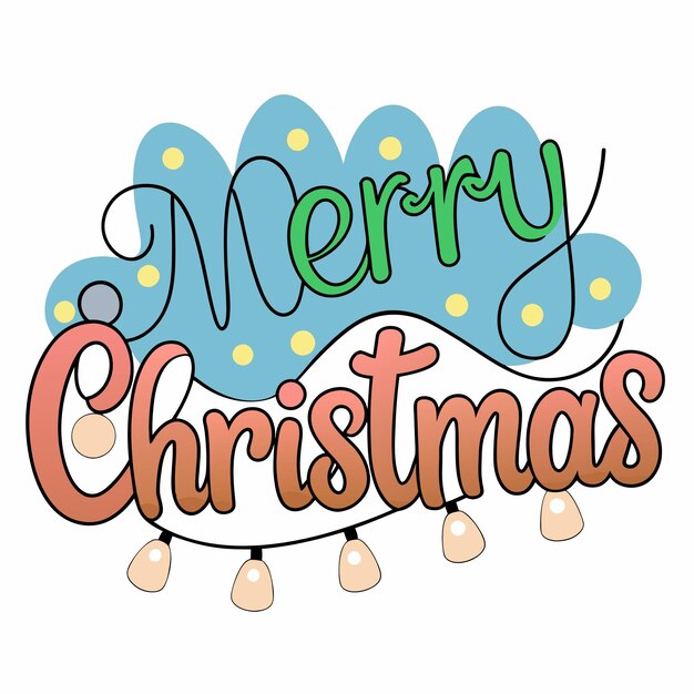 una tarjeta de Navidad con un texto azul y verde que dice Feliz Navidad